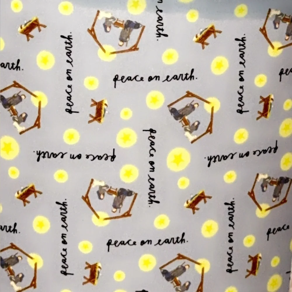 NWT Rae Dunn Soft Plush Throw Blanket 50x60 Religious PEACE ON EARTH Baby Jesus